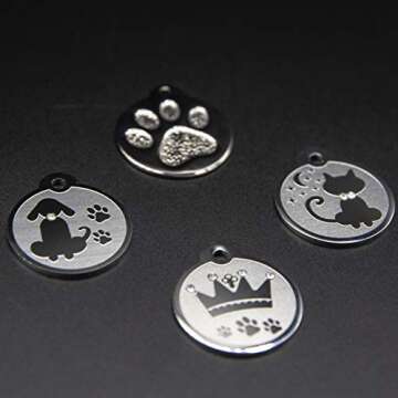 Designer Custom Engraved Stainless Steel Pet ID Tags - Engraved Personalized Identification Durable ...