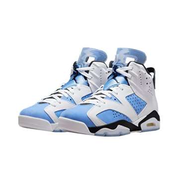 Nike Jordan Mens Air Jordan 6 Retro CT8529 410 UNC - Size 8.5, University Blue/White-college