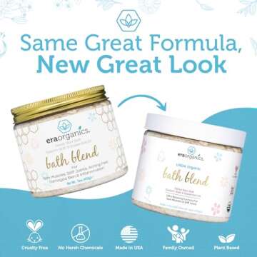 Era Organics Epsom Salt Lavender Bath Salt Blend - Organic Bath Salts to Soothe Aches - Pregnancy Bath Soak and Bath Salts for Women Relaxing - Dead Sea Salt and Epsom Salts for Soaking