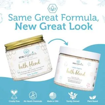 Era Organics Epsom Salt Lavender Bath Salt Blend - Organic Bath Salts to Soothe Aches - Pregnancy Bath Soak and Bath Salts for Women Relaxing - Dead Sea Salt and Epsom Salts for Soaking