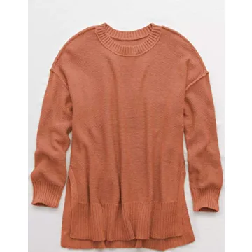 MEROKEETY Women's Fall Casual Side Split Pullover Sweater