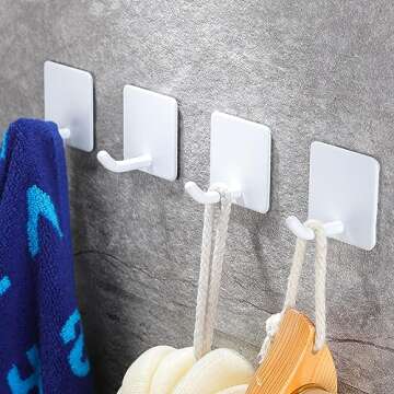 YIGII Adhesive Towel Hooks for Home Organization
