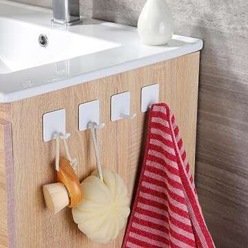 YIGII Adhesive Towel Hooks for Home Organization