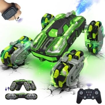 LECPOP 8WD Remote Control Car, 2.4GHz Gesture Sensing RC Stunt Car Double-Sided Driving Climbing Toy...