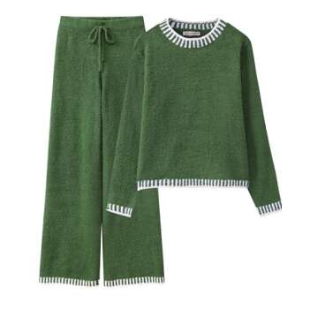 luvamia Lounge Sets For Women Fuzzy Two Piece Pants Set For Women Sweater Set Women Lounge Set Lounge Sets For Women 2 Piece Fuzzy Lounge Set Women Vineyard Green Size Large Fits Size 12 Size 14