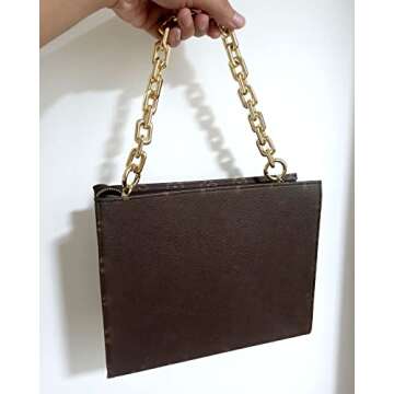 TOURDREAM Heavy Chunky Bag Chain Metal Purse Handle Handbag Shoulder Strap Replacement Dumpling Cloud Pouch Chain (Shoulder - 23 Inch, Light Gold)