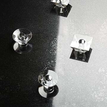 Glass Taper Candle Holders, Set of 2, Round, 1.5" Height, Fits ALL Standard Size Candlesticks