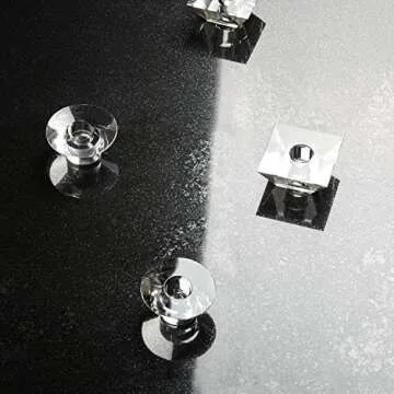 Glass Taper Candle Holders, Set of 2, Round, 1.5" Height, Fits ALL Standard Size Candlesticks