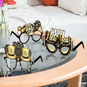 KatchOn Happy New Year Glasses 2025 - Pack of 12