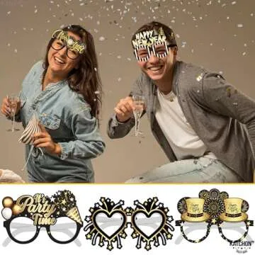 KatchOn Happy New Year Glasses 2025 - Pack of 12