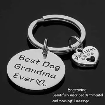 Kivosliviz Dog Grandma Gifts Keychain for Dog Lovers