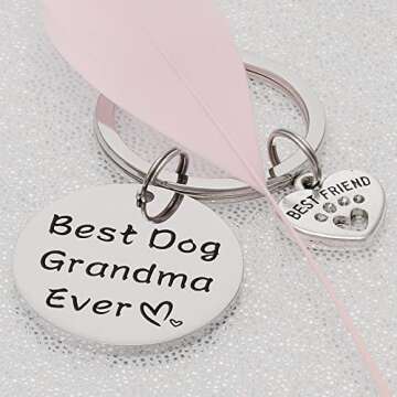 Kivosliviz Dog Grandma Gifts Keychain for Dog Lovers