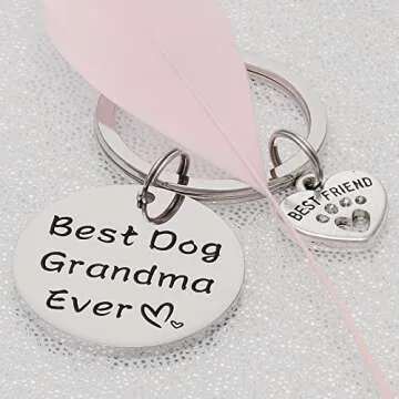 Kivosliviz Dog Grandma Gifts Keychain for Dog Lovers