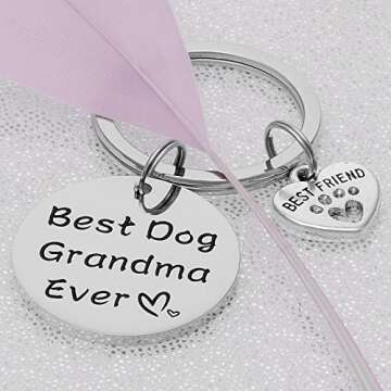 Kivosliviz Dog Grandma Gifts Keychain for Dog Lovers
