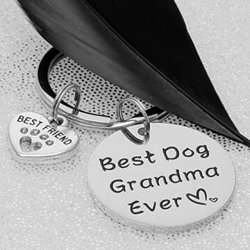 Kivosliviz Dog Grandma Gifts Keychain for Dog Lovers