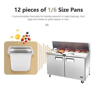 Atosa 48" Sandwich & Salad Prep Refrigerator - Energy Efficient & Durable