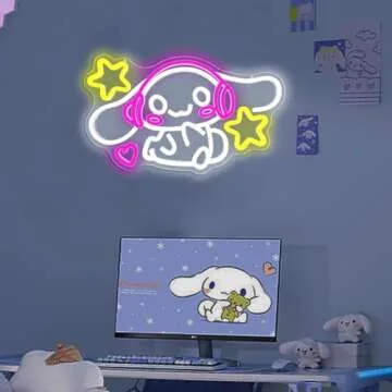 Anime Neon Sign Anime Neon Light Up Signs for Wall Decor Cartoon LED Signs for Bedroom Girls Room Home Cute Neon Wall Signs Decoration Gifts for Kids Children