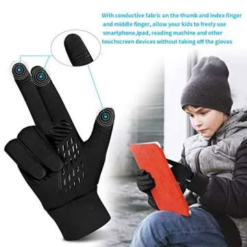YukiniYa Kids Winter Gloves Waterproof & Touchscreen Friendly