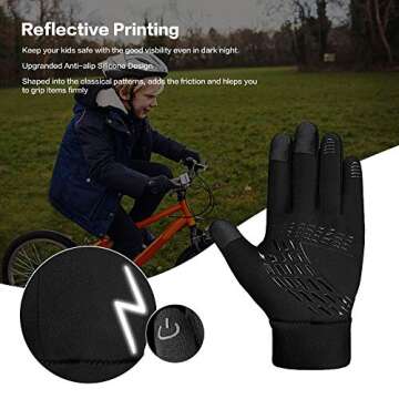 YukiniYa Kids Winter Gloves Waterproof & Touchscreen Friendly