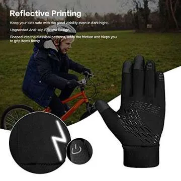 YukiniYa Kids Winter Gloves Waterproof & Touchscreen Friendly