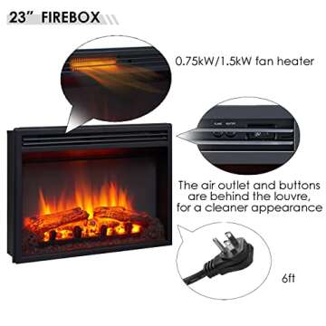 LegendFlame® Georgia Electric Fireplace with 37" Mantel Surround and Jaden 23" Insert, Natural Oak Finish