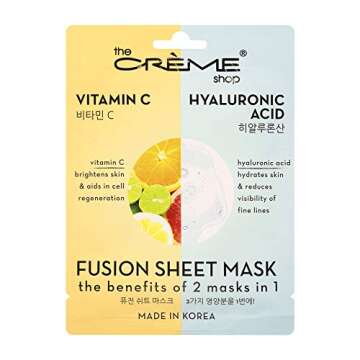 The Crème Shop - Vitamin C & Hyaluronic Acid Fusion Full Face Masks, Korean Facial Skin Care and Mo...