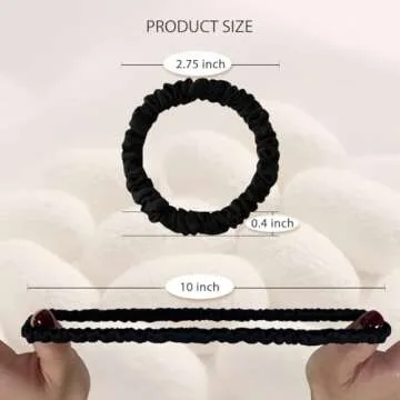 SEMREM 22 Momme Pure Mulberry Silk Scrunchies - 4 Pack