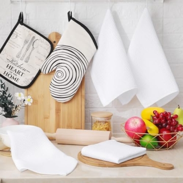 Homaxy Cotton Waffle Weave Dish Cloths 6-Pack - Ultra Soft