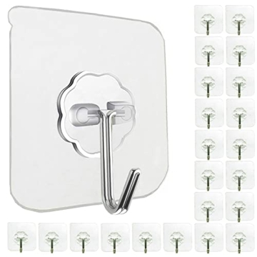 Jwxstore 24 Pack Heavy Duty Invisible Wall Hooks