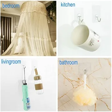 Jwxstore 24 Pack Heavy Duty Invisible Wall Hooks