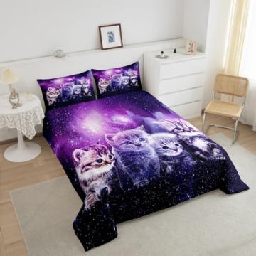 Adorable Cat Comforter Set for Kids - Soft & Fun