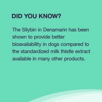 Nutramax Denamarin Liver Health Supplement for Dogs, With S-Adenosylmethionine (SAMe) and Silybin, 30 Chewable Tablets