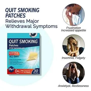 Quit Smoking Patches, Step 3 Stop Smoking Aids Patches, 7mg Quit Smoking Stickers That Work with 2 Weeks, Helping Quit Patch, Anti-Stickers- 30 Count