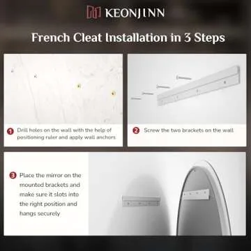 Keonjinn 24 x 36 Inch Oval Bathroom LED Mirror, Frontlit Oval Mirror with Lights, Anti Fog Oval Lighted Bathroom Mirror Wall Mounted, Dimmable Shatter-Proof Anti Fog Memory Vanity Mirror, CRI 90+