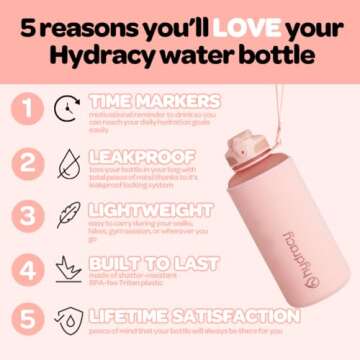 Hydracy Water Bottle 64 oz with Infuser & Time Marker - Perfect for Active Lifestyles