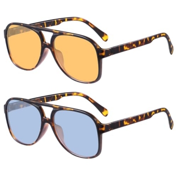 YDAOWKN Retro Aviator Sunglasses for Women and Men - Classic 70s Vintage Style