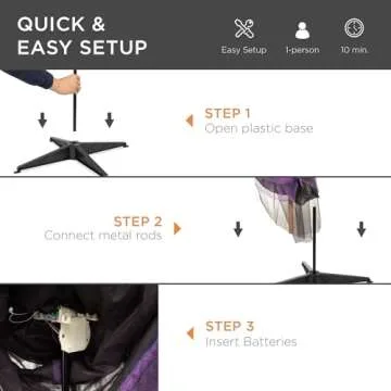 5ft Animatronic Witch with LED Eyes and Phrases