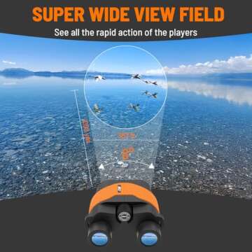 Binoculars for Kids,15X36 Compact Binocular for Adults,BAK4 Prism FMC Lens,IPX7 Waterproof Binoculars for Bird Watching,Easy Focus Binoculars Outdoor Sport,Hunting,Theater and Concerts(Orange)