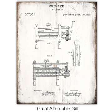 Vintage Laundry room Wall Art 11x14 - Vintage Art Prints - Vintage Farmhouse Decor, Retro Style Decor - Vintage Posters for Home Picture - Laundry room Decorations - Retro Wall Set - Unframed