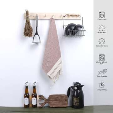 Evelynen Turkish Hand Towels Set of 2 for Kitchen & Bath