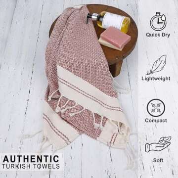 Evelynen Turkish Hand Towels Set of 2 for Kitchen & Bath