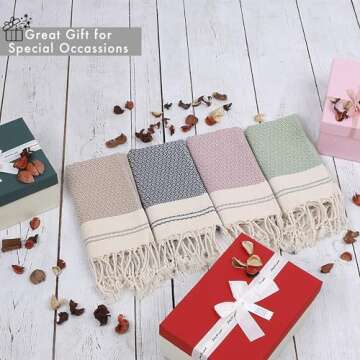 Evelynen Turkish Hand Towels Set of 2 for Kitchen & Bath