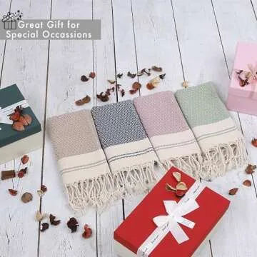 Evelynen Turkish Hand Towels Set of 2 for Kitchen & Bath