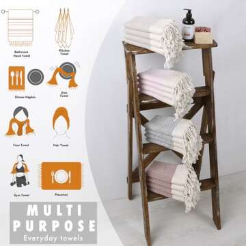 Evelynen Turkish Hand Towels Set of 2 for Kitchen & Bath