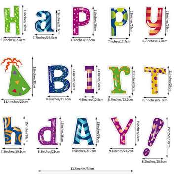 URATOT 15 Pack Happy Birthday Letters Yard Sign Card Colorful Lawn Sign Outdoor Lawn Decorations wit...