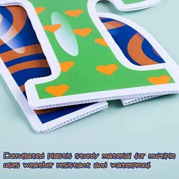 URATOT 15 Pack Happy Birthday Letters Yard Sign Card Colorful Lawn Sign Outdoor Lawn Decorations with Stakes