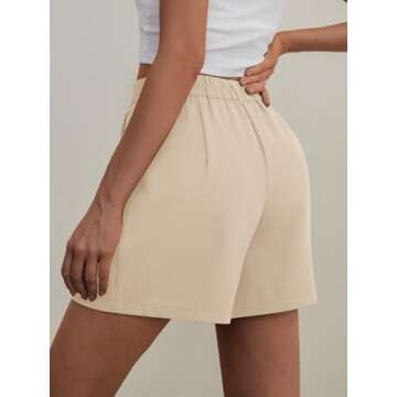 Feiersi Women’s Elastic Waist Tailored Shorts for Summer
