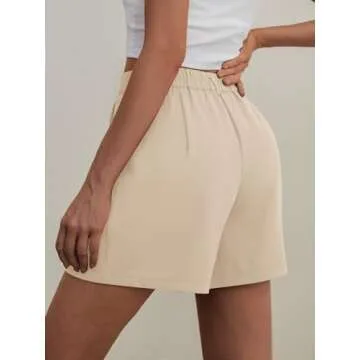 Feiersi Women’s Elastic Waist Tailored Shorts for Summer