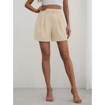 Feiersi Women’s Elastic Waist Tailored Shorts for Summer