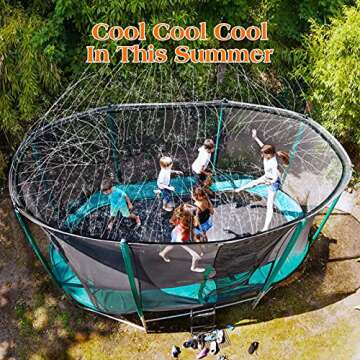 Trampoline Sprinkler for Kids - Outdoor Trampoline Water Sprinkler for Kids and Adults, Trampoline Accessories Sprinkler 39ft Long for Water Play, Games, and Summer Fun in Yards